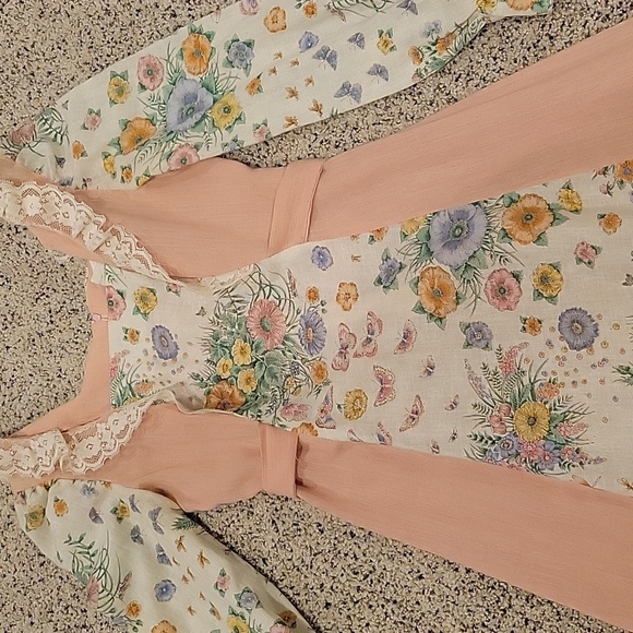 Vintage Gunne Sax Dress Style Cottagecore 70's Maxi Lace Flowers Small - Picture 2 of 8